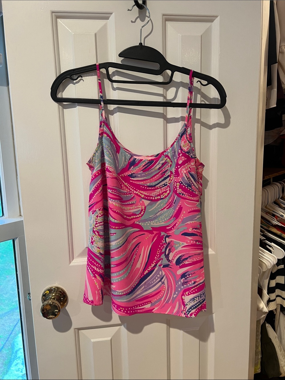 NO OFFERS Lilly Pulitzer Pink Multi-Color Swirl Camisole